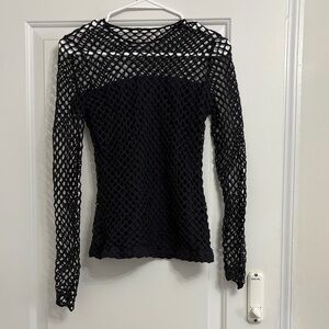 Akris grey Mesh Long Sleeve Top